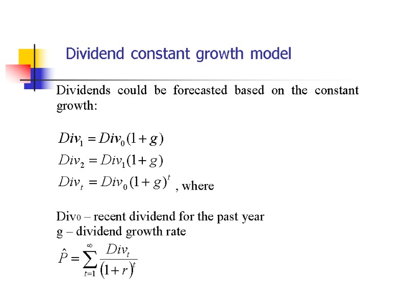 Dividend constant growth model